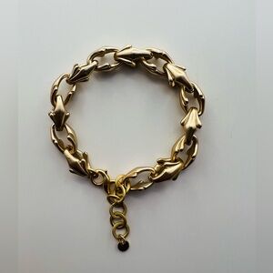 Matte Gold Chunky Link Bracelet with Double S Clasp